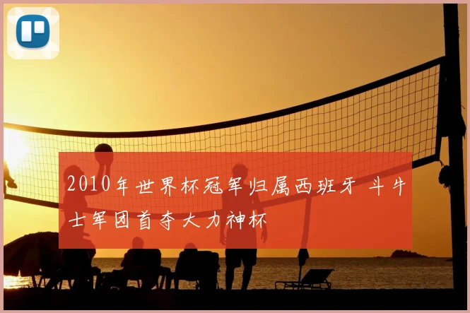 2010年世界杯冠军归属西班牙 斗牛士军团首夺大力神杯